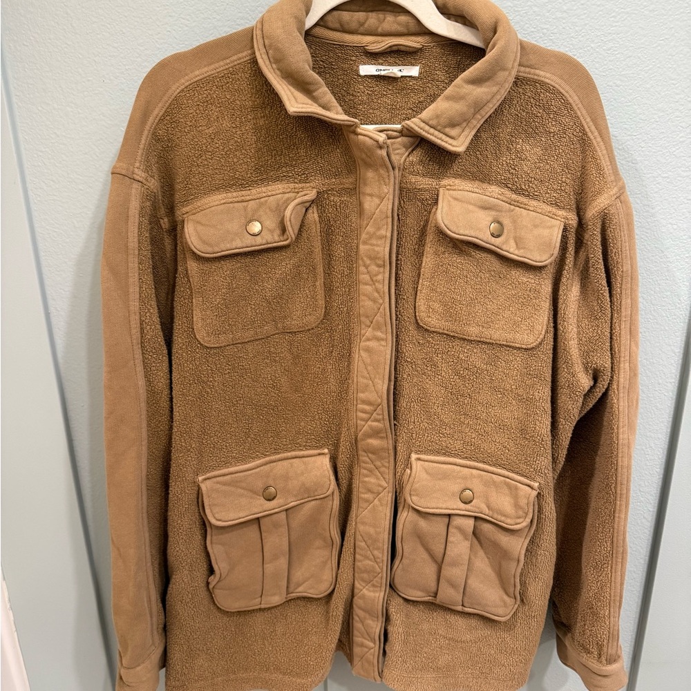 O’Neill womens Tan Fleece Utility Jacket